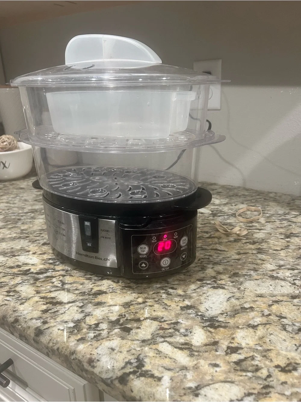HAMILTON BEACH 5.5 Qt Digital Food Steamer 2 Tier Type VS02 Model 37537 WORKS